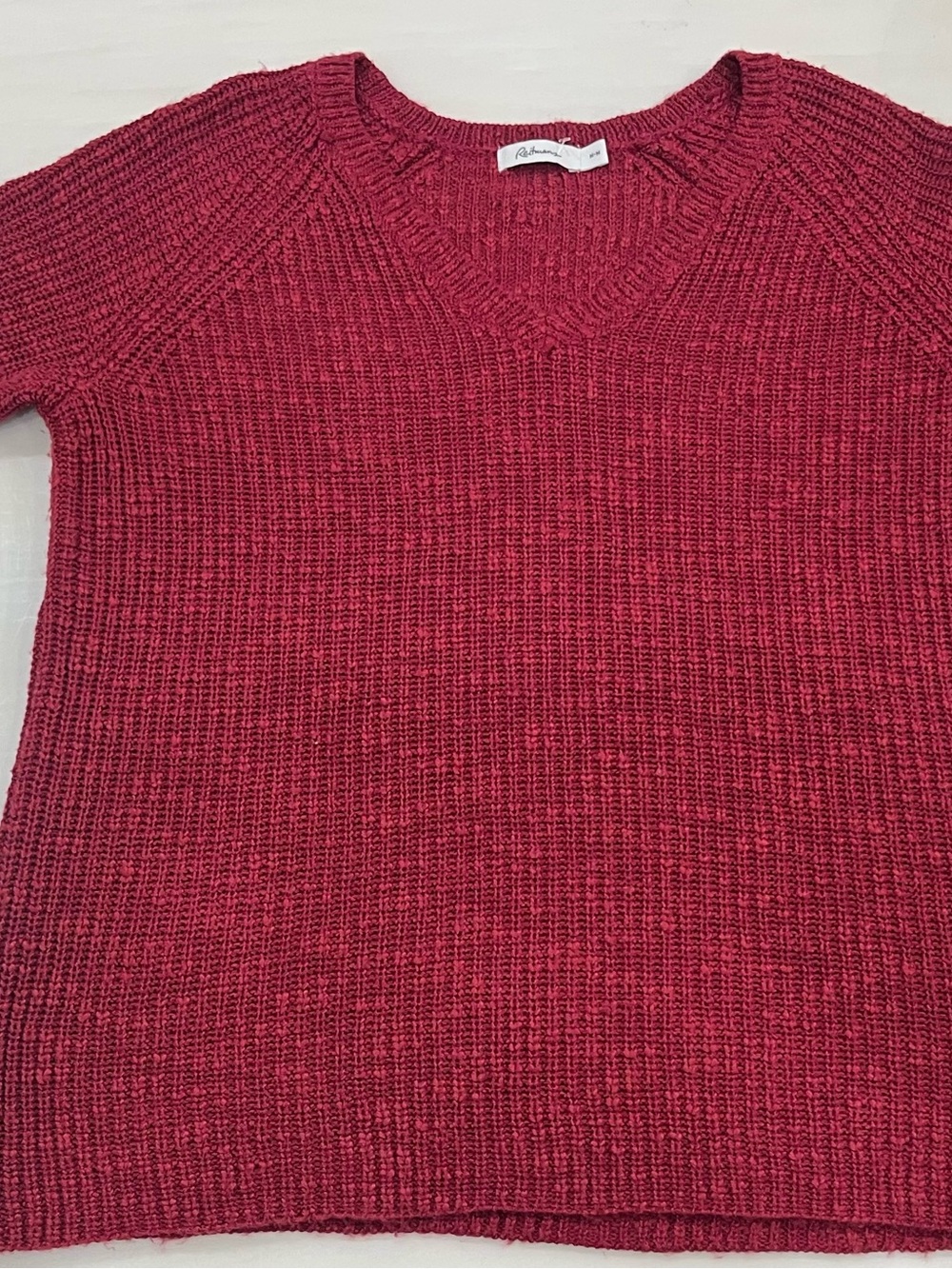 Reitmans Raspberry V-Neck Knit Sweater